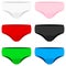 Girls underpants vector set isolated on white background.