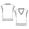 Girls V-Neck Sweater Vest fashion flat sketch template. Technical Fashion Illustration. Wide Rib Waistband