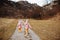 Girls walking at Turold science trail, Mikulov, Czech Republik