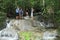 Girls on waterfall in Manokwari