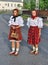 Girls wearing traditional costume in Romania