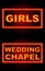 Girls Wedding Chapel Neon Black Background