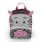 Girls Zebra School Backpack on a white. Front view. 3D illustration