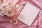 Girly & Creative: Pink Paper Notebook on a Cottonball