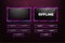 Girly gaming screen panel with pink and dark colors. Online streaming overlay decoration with abstract shapes. Live streaming