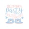 Girly Pajama Party Invitation Card Template With Pair Of Slippers Inviting Kids For The Slumber Pyjama Overnight