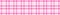 Girly pink seamless plaid vector border. Gingham bright color checker banner. Woven tweed edging.