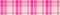 Girly pink seamless plaid vector border. Gingham bright color checker banner. Woven tweed edging.