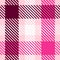 Girly pink seamless plaid vector pattern. Gingham bright color checker background. Woven tweed all over print.