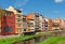 Girona, Catalonia, Spain, colorful houses along the Onyar river