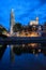 Girona City Skyline At Dusk