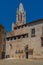 Girona medieval city, Tourists on vacation in the City, street view of Girona