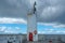 Girvan Old Harbour Beacon Ayrshire Scotland.