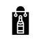 Gist drink bottle in bag glyph icon vector illustration