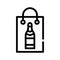 Gist drink bottle in bag line icon vector illustration