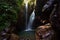The Gitgit waterfall on the island of Bali. Waterfall in the tropical forest.
