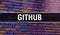 GITHUB with Abstract Technology Binary code Background.Digital binary data and Secure Data Concept. Software / Web Developer