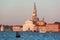 Giudecca Canal of the island of San Georgio Maggiore, campanile and church