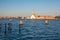 Giudecca Canal of the island of San Georgio Maggiore, campanile and church