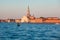 Giudecca Canal of the island of San Georgio Maggiore, campanile and church