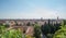 Giusti gardens and a view from the palace , Verona city, Italy