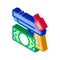 Give gun to pawnshop for money isometric icon vector illustration