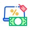 Give laptop to pawnshop icon vector outline illustration