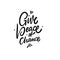 Give peace of chance. Hand drawn motivation lettering phrase. Black ink. Vector illustration. Isolated on white background