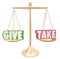 Give and Take Gold Scale Balance Sharing Generous Cooperation