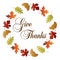 Give thanks wreath with gradient leaf frame