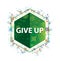 Give Up floral plants pattern green hexagon button