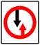 Give way to oncoming traffic sign. Vector road symbol