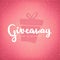 Giveaway banner design for social media. Illustration for promotion of social network account by giving a gift. Hand drawn