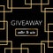 Giveaway banner with golden lines on the black background