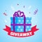 Giveaway gift concept for winners in social medias flat style design vector illustration