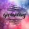 Giveaway lettering for promotion in social media with swashes on blurred background with lights. Free gift raffle, win a freebies