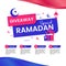 Giveaway special ramadan template with blue and pink colors for social media and banner template