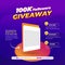 Giveaway steps for social media contest design concept template