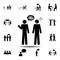 Giving man speaks nonsense icon. Simple glyph, flat vector element of People icons set for UI and UX, website or mobile