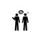 Giving man speaks nonsense icon. Simple glyph, flat vector of People icons for UI and UX, website or mobile application
