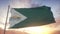 Giza flag, Egypt, waving in the wind, sky and sun background