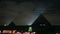 Giza pyramids light illumination show at night colorful and projection world seven wonders show