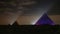 Giza pyramids light illumination show at night colorful and projection world seven wonders show