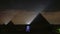 Giza pyramids light illumination show at night colorful and projection world seven wonders show