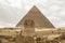 Giza sphinx with pyramids . Cairo. Egypt.