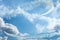 GIZYCKO, POLAND - AUGUST 5, 2018: Gyrocopter or autogyro in flight in the blue sky at Air Show Mazury 2018 event at the lake