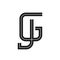 GJ Letter bold style logo template.