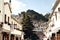 Gjirokaster, Albania - March, 2019: Downtown of UNESCO World Heritage site in of Albania, Old Ottoman Bazaar