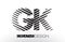 GK G K Lines Letter Design with Creative Elegant Zebra