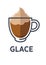 Glace coffee isolated on white background. Minimalist vector illustration